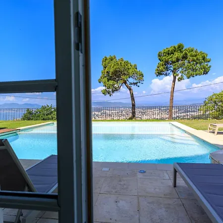 Willa Exclusive Au Sommet De Cannes, 8 Chambres, Double Piscine, Vue Sur La Cannes